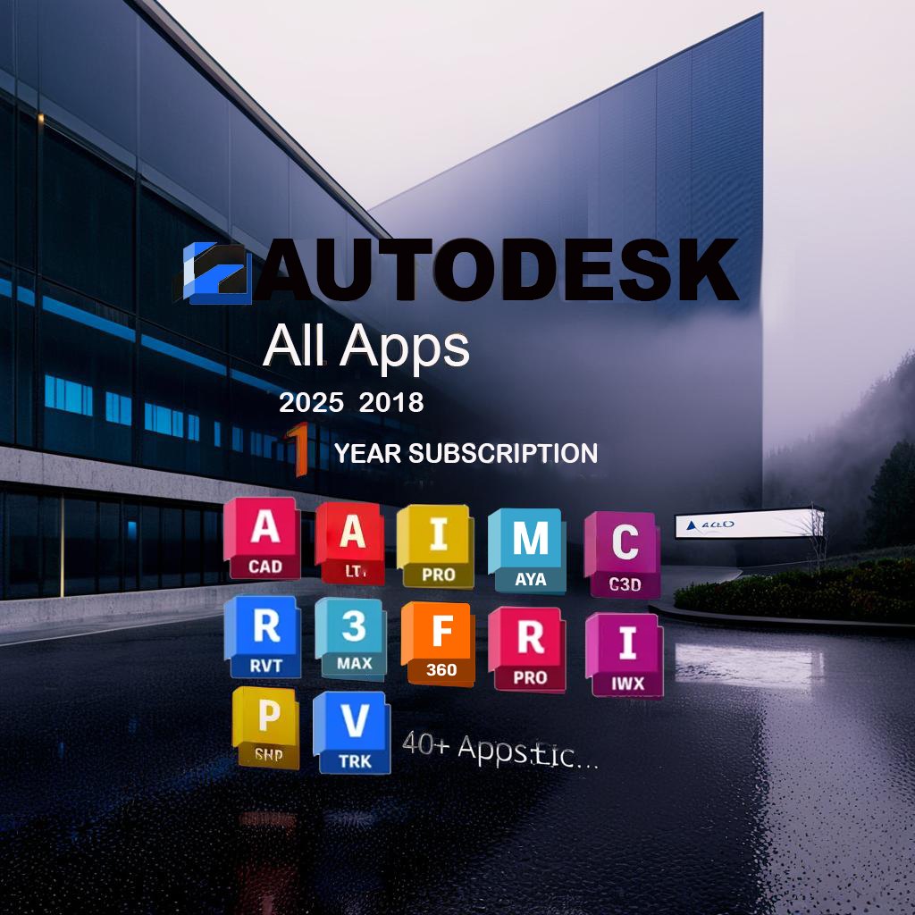 Autodesk All Apps — AutoCAD, Revit, Civil 3D, Maya, 3ds Max зэрэг 40+ программын лого бүхий нүүр зураг