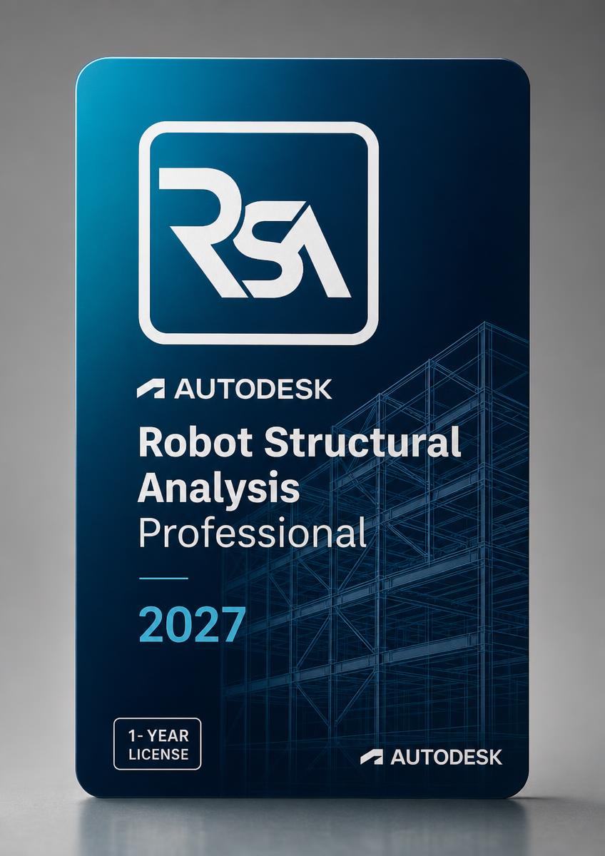 Autodesk Robot Structural Analysis Professional 2027 лицензийн карт — RSA лого ба ган каркасын зураглал